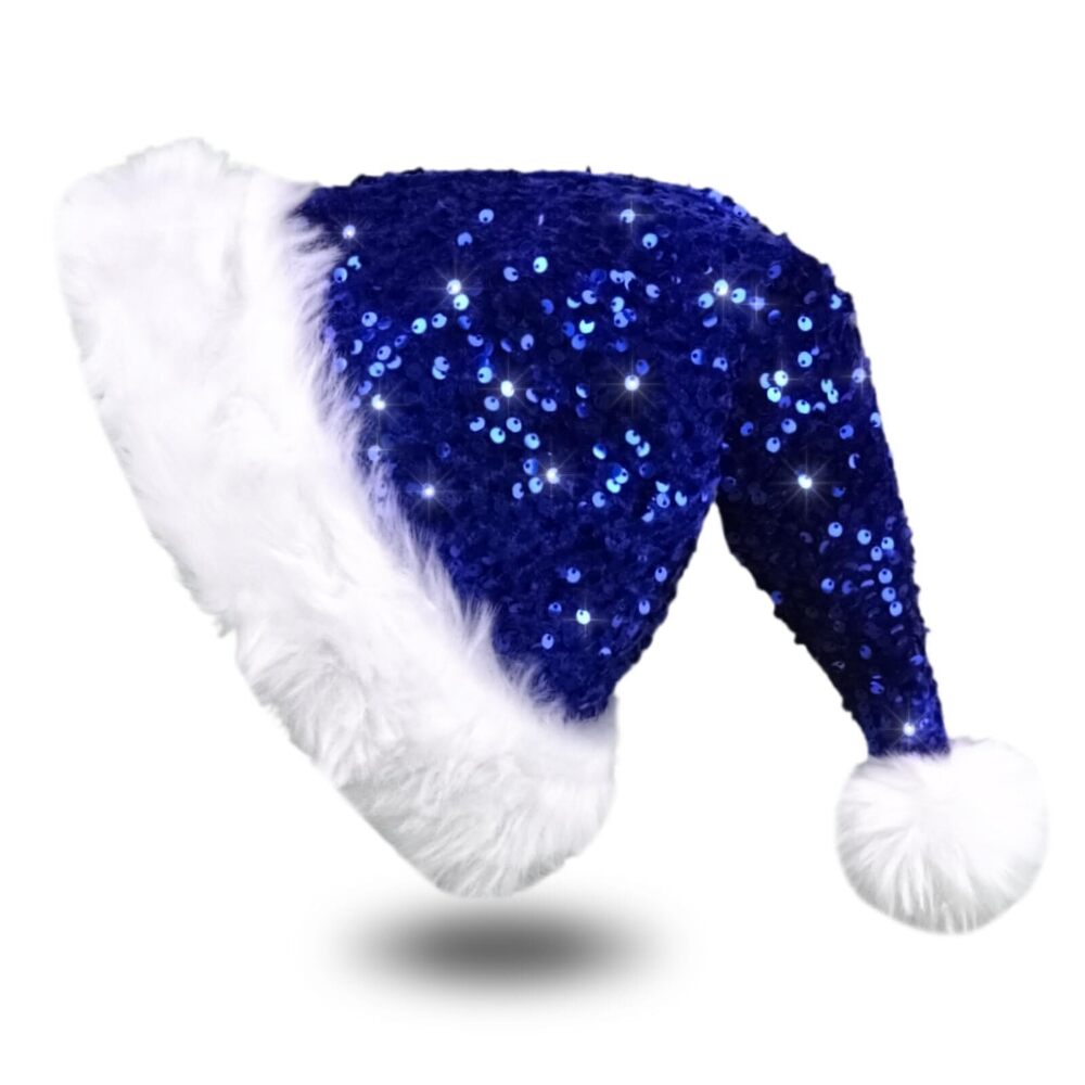3191 Sequin Santa Hat, Sparkly Christmas Hats or , Soft Velvet and Comfort